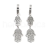 Non-Tarnish Hamsa Hand 304 Stainless Steel Dangle Earrings EJEW-L283-062P-1