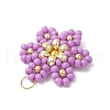 Glass Seed Beaded Flower Pendants PALLOY-MZ00712-5