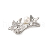 Brass Micro Pave Clear Cubic Zirconia Fold Over Clasps KK-S382-17P-2