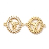 Eco-Friendly Rack Plating Brass Pave Clear Cubic Zirconia Connector Charms KK-F851-11G-1