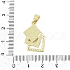 Brass Micro Pave Clear Cubic Zirconia Pendants KK-I723-17G-3