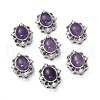 Brass Pave Natural Amethyst Multi-Strand Links KK-D366-01P-E-1