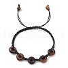 Natural Tiger Eye Rondelle Braided Bead Bracelets BJEW-TA00492-02-1