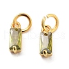 Brass Micro Pave Cubic Zirconia Charms ZIRC-F111-03G-09-2