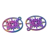 Ion Plating(IP) 304 Stainless Steel Pendants STAS-L020-009RC-2