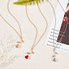 ANATTASOUL 3Pcs 3 Color Zinc Alloy Rose of Life Pendant Necklaces Set for Women NJEW-AN0001-24-7