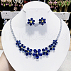 Flower Brass Micro Pave Cubic Zirconia Necklaces & Stud Earrings Sets FS-WGB2349-02-1