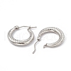 Tarnish Resistant 201 Stainless Steel Hoop Earrings with 304 Stainless Steel Pins for Women EJEW-B016-11P-2