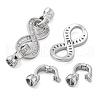 Brass with Clear Cubic Zirconia Fold Over Clasps KK-Z080-04P-2