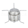Portable Stainless Steel with Iron Liquid Alcohol Stoves for Camping AJEW-WH0314-339-1