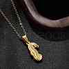 304 Stainless Steel Pendant Necklaces for Women NJEW-S439-02B-G-3