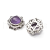 Brass Pave Natural Amethyst Multi-Strand Links KK-D366-01P-F-2