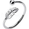 Leaf Brass Cuff Rings for Women FS-WG92715-01-5