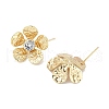 Flower Brass Micro Pave Cubic Zirconia Stud Earring Findings KK-M326-08G-2