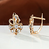 Brass Micro Pave Cubic Zirconia Hoop Earrings WG0C687-07-1