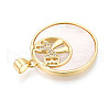 Brass Micro Pave Clear Cubic Zirconia Pendants KK-N268-62G-2