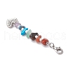 Chakra Natural Red Jasper & South Red Agate & Tiger Eye & Green Aventurine & Amethyst & Lapis Lazuli & Synthetic Turquoise Chips & Alloy Pendant Decorations HJEW-JM03181-5