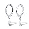 S925 Sterling Silver Lightning Hoop Earrings OB5526-10-1