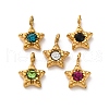 304 Stainless Steel Rhinestone Charms STAS-I331-26G-1