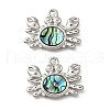 304 Stainless Steel Pave Natural Paua Shell Pendants STAS-C122-21A-01P-1
