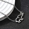 201 Stainless Steel Elephant Link Bracelets BJEW-B128-02P-2
