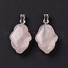 Natural Rose Quartz Pendants G-B041-03P-12-4