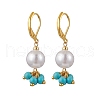 5Pair Brass Round Leverback Earrings EJEW-JE06367-3
