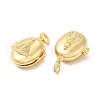 Eco-Friendly Rack Plating Brass Micro Pave Clear Cubic Zirconia Locket Pendants KK-F850-02G-2