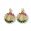 Rack Plating Brass Cubic Zirconia Pendants KK-M272-05G-1