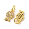 Jesus Fish/Ichtus Real 18K Gold Plated Rack Plating Brass Micro Pave Cubic Zirconia Pendants KK-R153-04G-2