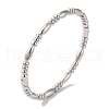Non-Tarnish 304 Stainless Steel Textured Ring Hinged Bangles for Women BJEW-I315-17P-1