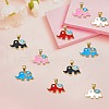 10Pcs 5 Colors Brass Micro Pave Clear Cubic Zirconia Pendants ZIRC-SZ0003-49-4