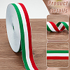 50 Yards Tricolor Polyester Striped Grosgrain Ribbon OCOR-WH0078-199C-4