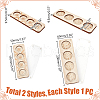   2Pcs 2 Styles 4/8 Slots Rectangle Wood Beads Display Case with Magnetic Lid ODIS-PH0001-73-2