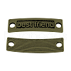 Rectangle with Word Best Friend Tibetan Style Alloy Links connectors TIBE-N009-05AB-NR-1
