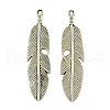 Tibetan Style Alloy Feather Big Pendants TIBEP-A12720-P-RS-1