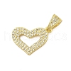 Rack Plating Brass Micro Pave Cubic Zirconia Pendants KK-Z074-47G-1