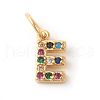 Brass Micro Pave Colorful Cubic Zirconia Charms ZIRC-F092-01-E-1