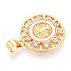 Brass Micro Pave Clear Cubic Zirconia Pendants KK-N268-83G-2