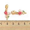 Rack Plating Alloy Enamel Flower European Dangle Charms FIND-B034-45G-02-3