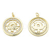 Brass Micro Pave Clear Cubic Zirconia Pendants ZIRC-N039-246-1