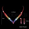 Horse Eye Alloy Rhinestone Chain Necklaces & Stud Dangle Earrings Sets FS-WG777BF-01-4