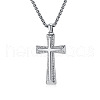 Cross Stainless Steel Crystal Rhinestone Pendant Necklaces FS-WG08269-01-2