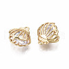 Brass Clear Cubic Zirconia Charms KK-T056-84G-NF-2