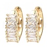 Brass with Cubic Zirconia Hoop Earrings EJEW-D078-29KCG-1