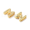 Rack Plating Brass Micro Pave Cubic Zirconia Slide Charms KK-C084-34G-M-2