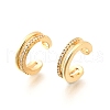 Brass Micro Pave Clear Cubic Zirconia Cuff Earrings EJEW-F370-19G-3