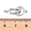 925 Sterling Silver Micro Pave Clear Cubic Zirconia Fold Over Clasps STER-T007-111P-3