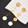 304 Stainless Steel Flat Round Tassel Stud Earrings EJEW-C142-11G-2