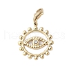 304 Stainless Steel Rhinestone Ring with Eye Pendant Decoration STAS-S165-43G-1
